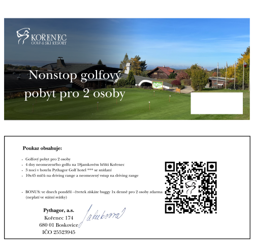 Čtyřdenní nonstop golfový pobyt