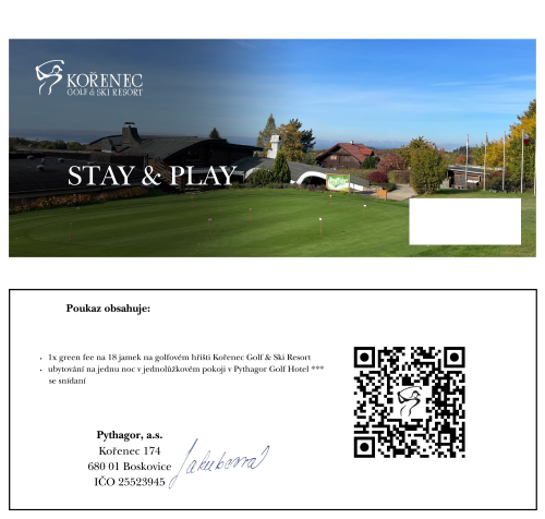 Stay & Play 1x green fee (pro 1 osobu)